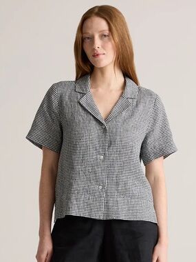 Quince 100% European Linen Short Sleeve Shirt Size Small